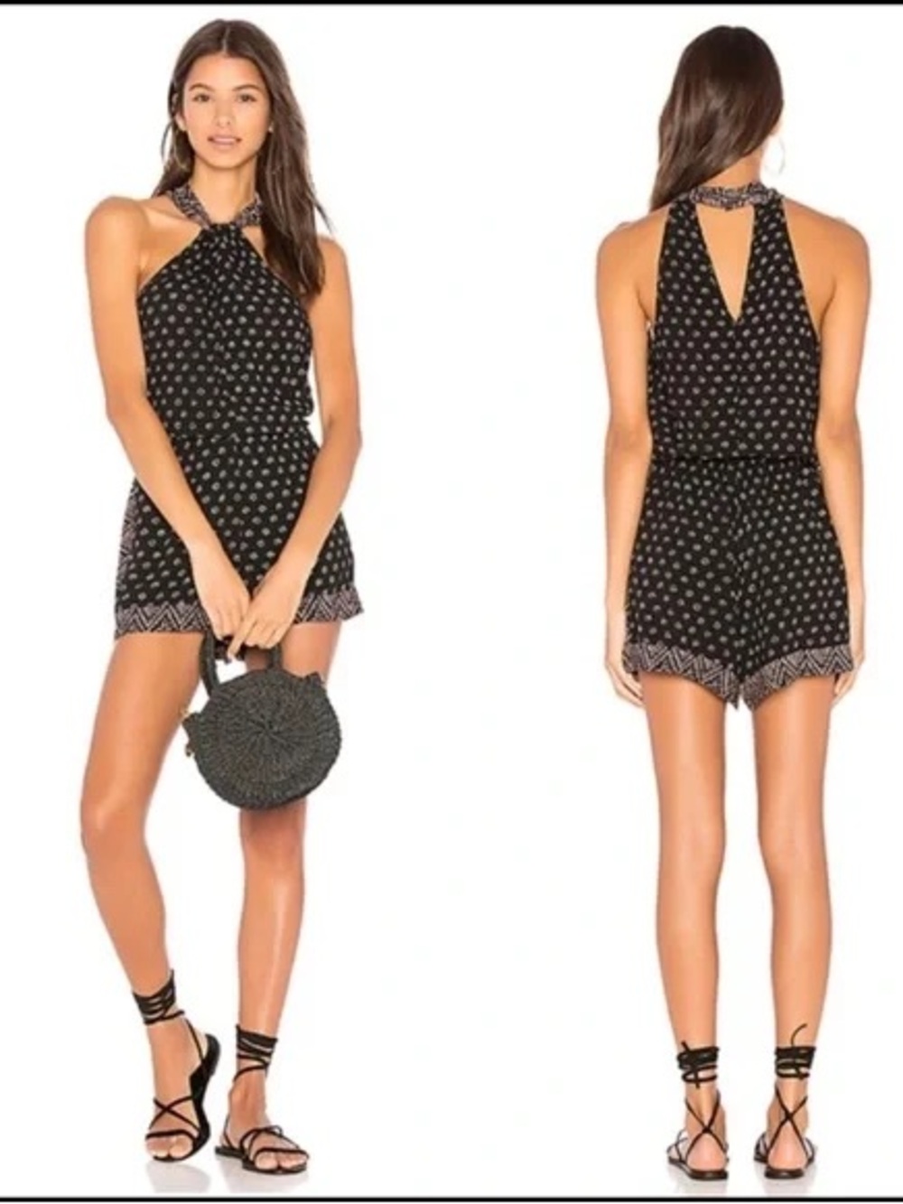 Splendid Island Stamp Twist Neck Romper